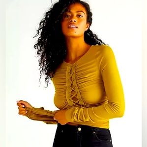 Large - Free People, Bella Lace up Top, Alchemy